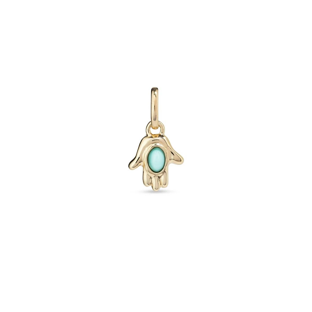 UNOde50 Hand Shape Metal Alloy Charm with Murano Crystal