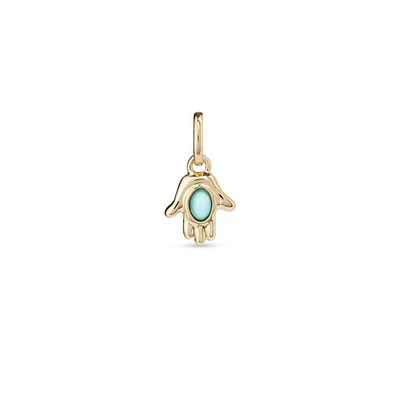 UNOde50 Hand Shape Metal Alloy Charm with Murano Crystal