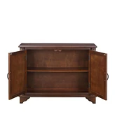 Slickblue 40" Retro Console Table with Adjustable Storage Shelf, Natural Walnut Entryway & Living Room Table