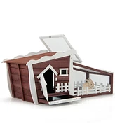 Sugift 62 Inch Wooden Rabbit/Dog Hutch with Pull Out Tray