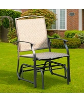 Sugift Steel Frame Garden Swing Single Glider Chair Rocking Seating
