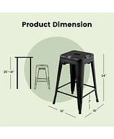 Sugift 24 Inch Set of 4 Tolix Style Counter Height Barstool Stackable Chair