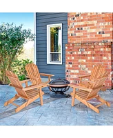 Vebreda Eucalyptus Chair Foldable Outdoor Wood Lounger Chair