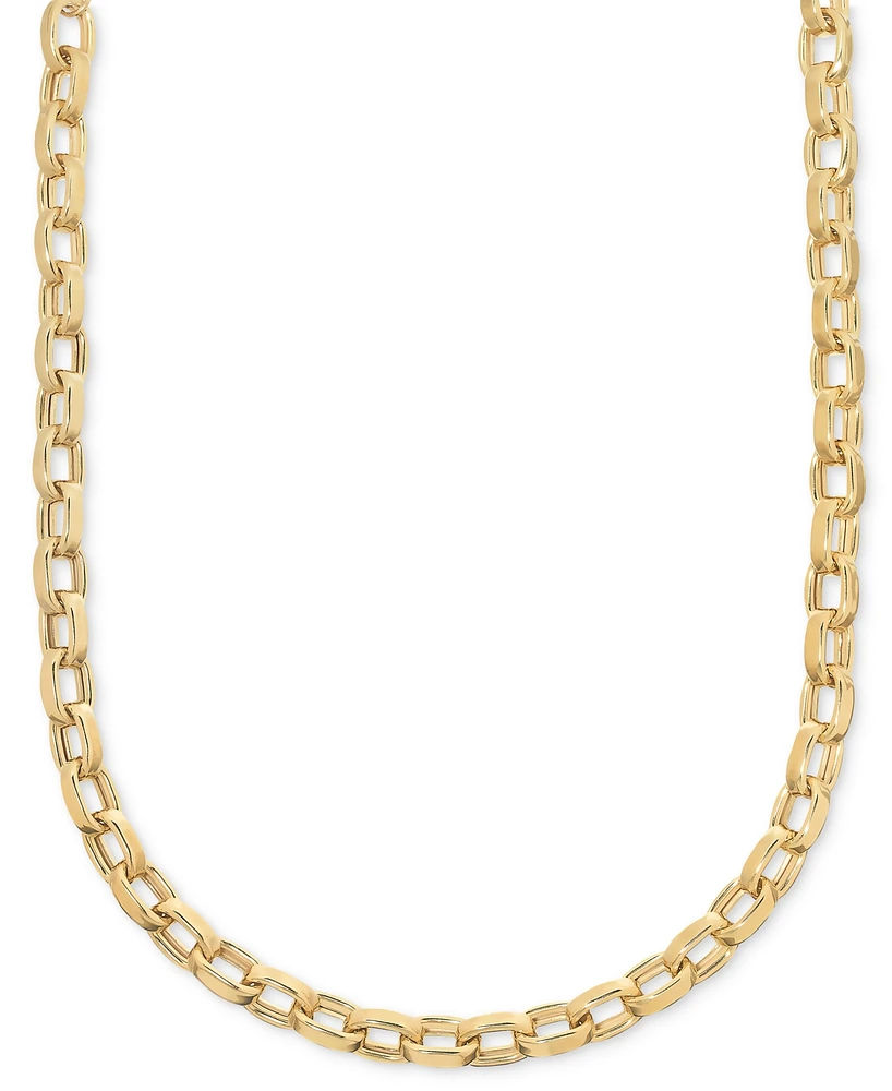 Macy's Polished Rolo Link Chain 18" Necklace in 14k Gold Over Sterling Silver Made in Italy