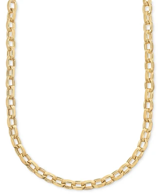 Macy's Polished Rolo Link Chain 18" Necklace in 14k Gold Over Sterling Silver Made in Italy