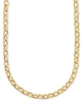 Macy's Polished Rolo Link Chain 18" Necklace in 14k Gold Over Sterling Silver Made in Italy