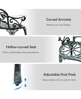 Sugift Aluminum Patio Outdoor Garden Bench Chair Loveseat Cast