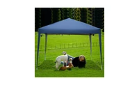 Slickblue Two-Door, Two-Window Waterproof Right-Angle Folding Tent in Blue, Perfect for Outdoor Events and Gatherings