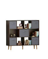 Slickblue Multifunctional Cube Bookshelf - Stylish Open Design for Books, Decor, and Souvenirs