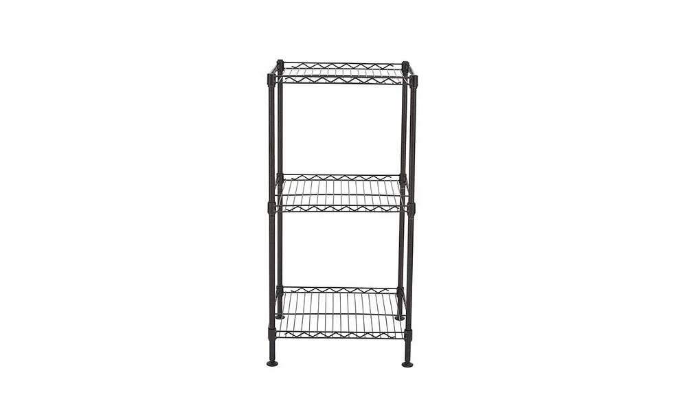 Slickblue Black 3-Tier Wire Shelving Tower for Versatile Storage and Organization