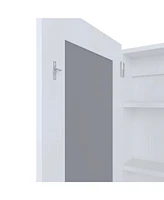 Kiana Medicine Cabinet, 1 Door, 3 Shelves, 25.70" H, 1 Mirror, Black Wengue