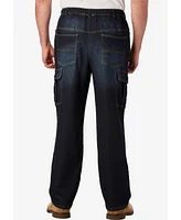 KingSize Big & Tall Relaxed Fit Cargo Denim Look Sweatpants