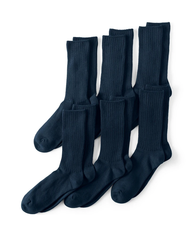 Lands' End Men's Cotton Crew Sock 6-Pack