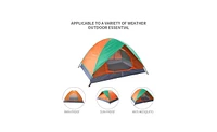 Slickblue 2-Person Double Door Camping Dome Tent - Orange & Green Outdoor Shelter for Adventure Lovers