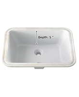 gaomon 22''x16''Vessel Sink White Rectangular Undermount Bathroom Sink