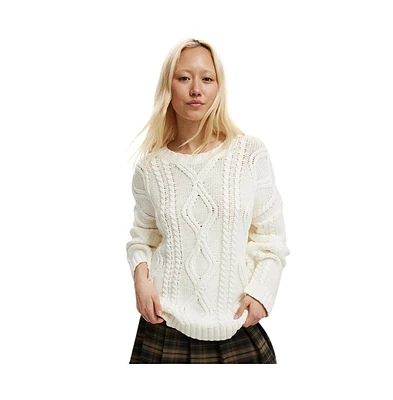 Cotton On Women's Oversized Cable Sweater