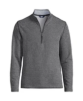 Lands' End Men's Long Sleeve Herringbone Textured Quarter Zip