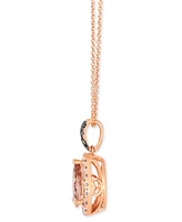 Le Vian Peach Morganite (1-1/10 ct. t.w.), Nude Diamond (1/4 ct. t.w.) & Chocolate Diamond (1/20 ct. t.w.) Pendant 20" Adjustable Necklace in 14k Stra