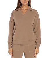 Three Dots Women's Sonia Split-Neckline Pullover Top