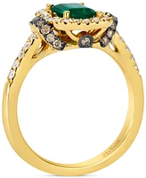 Le Vian Emerald (3/4 ct. t.w.), Chocolate Diamond (1/5 ct. t.w.) & Nude Diamond (1/4 ct. t.w.) Ring in 14k Honey Gold