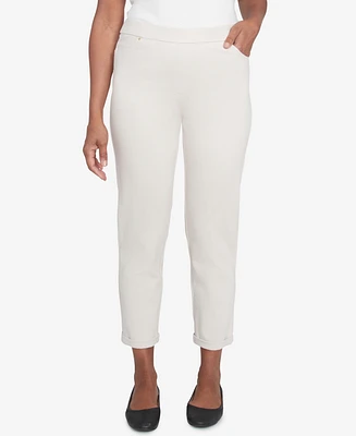 Alfred Dunner Petite Cuffed Ankle Ponte Pants