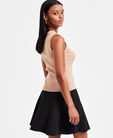 Bar Iii Women's Asymmetrical Cutout Sweater Tank, Exclusively at Macy's