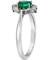 Le Vian New Emerald (3/8 ct. t.w.) & Diamond (1/10 ct. t.w.) Engagement Ring in 14k White Gold