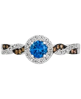 Le Vian Ceylon Sapphire (1/3 ct. t.w.) & Diamond (1/4 ct. t.w.) Ring in 14k White Gold