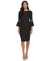 Calvin Klein Women's Embellished Bell-Sleeve Sheath Dress