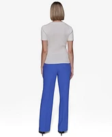 Karl Lagerfeld Paris Women's Ribbed Short-Sleeve Sweater