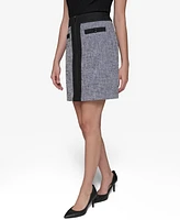 Karl Lagerfeld Paris Women's Zip-Front Mini Skirt