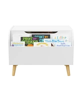 Streamdale Furniture Multipurpose Toy Box with Bookshelf in White (23.62" W x 15.75" D x 17.13" H)