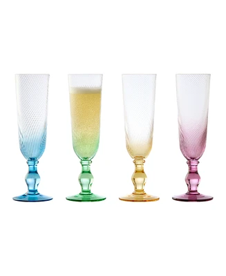 Anton Studio Designs Swirl Champagne Flutes, Set of 4