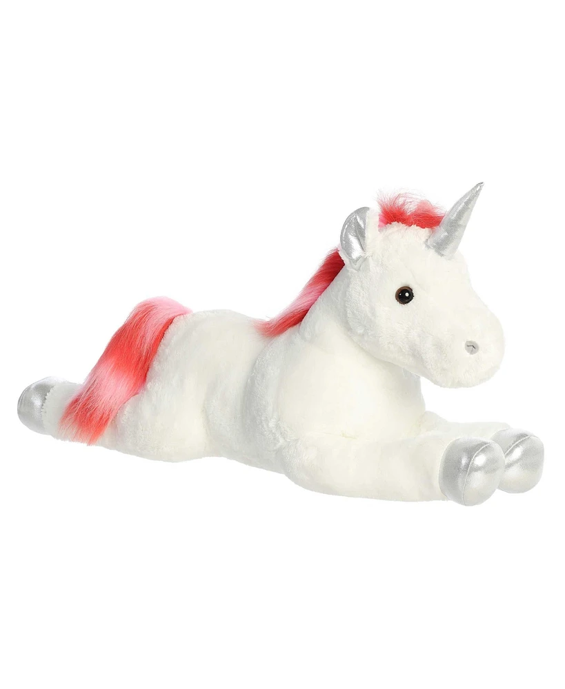 Aurora Large Velvet Swirls Unicorn Super Flopsie Adorable Plush Toy White 27"