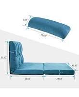 Streamdale Furniture Double Chaise Lounge Sofa Floor Couch And Sofa With Two Pillows