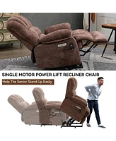 Streamdale Furniture Large Chenille Power Lift Recliner with Massage & Heating