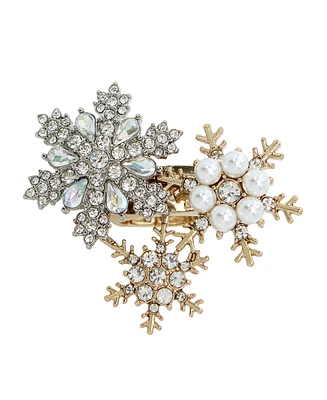 Betsey Johnson Faux Stone Snowflake Cluster Cocktail Ring