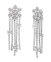 Betsey Johnson Faux Stone Snowflake Rhinestone Chandelier Earrings