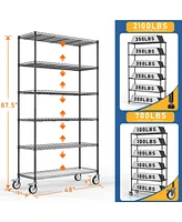 Streamdale Furniture 6 Tier Shelf Wire Shelving Unit Fence Shelf