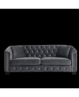 Streamdale Furniture 3-seater + 3-seater Combination sofa.Velvet Grey