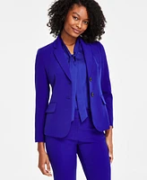 Kasper Women's Stretch Crepe Two-Button Notch-Collar Blazer, Regular & Petite Sizes