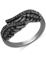 Disney Enchanted Vault Maleficent Wing Black Diamond Ring (1/4 ct. t.w.) in Black Rhodium-Plated Sterling Sliver