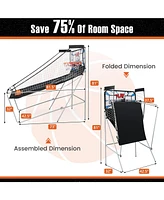 Gouun Foldable Dual Shot Basketball Arcade Game with Electronic Scoring System