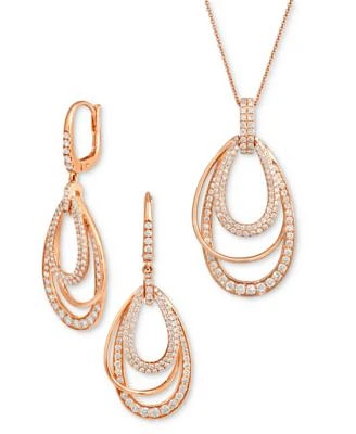 Le Vian Nude Diamond Layered Orbital Drop Earrings Pendant Necklace Collection In 14k Rose Gold