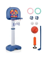 Gouun 4-In-1 Adjustable Kids Basketball Hoop with Ring Toss Sticky Ball