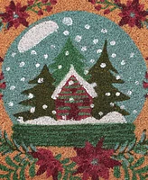 Vcny Home Snow Globe Christmas Coir Outdoor Doormat, 18" x 30"