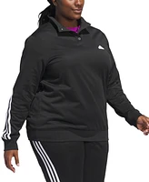 adidas Plus 3-Stripes Snap-Collar Track Top