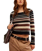 Free People Women's Lumen Striped Cropped Sweater