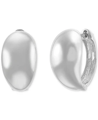 Small Polished Graduated Huggie Hoop Earrings in Sterling Silver, 7/8"