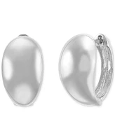 Small Polished Graduated Huggie Hoop Earrings in Sterling Silver, 7/8"